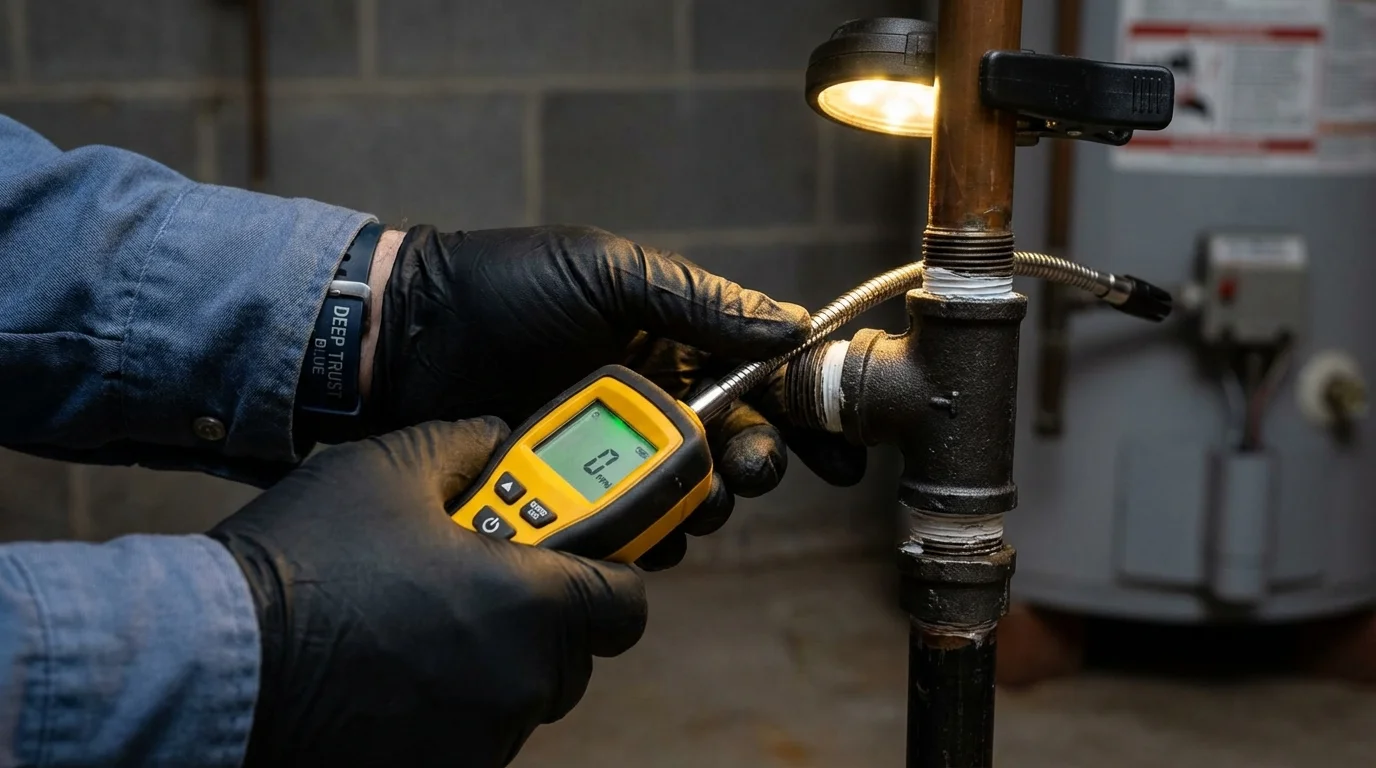 Gas leak detection with electronic sniffer by Johns Plumbing LLC in Waco